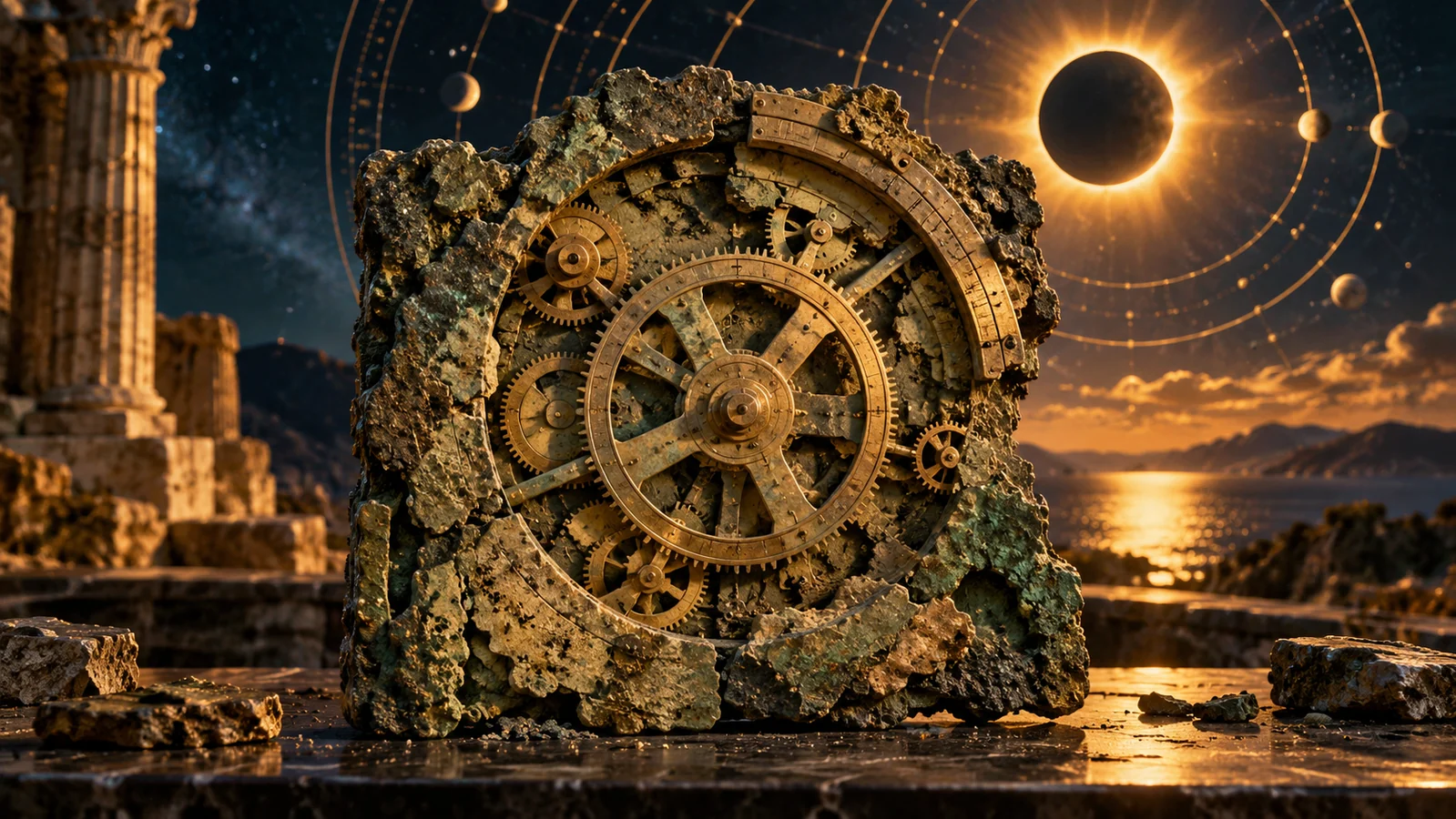 Ilustrace k článku: Antikythéra: ozubená kola, která předpovídala zatmění