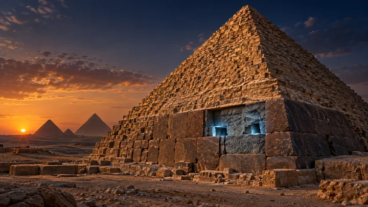 Ilustrace k článku: Za stěnou Menkaureovy pyramidy našli dvě skryté dutiny