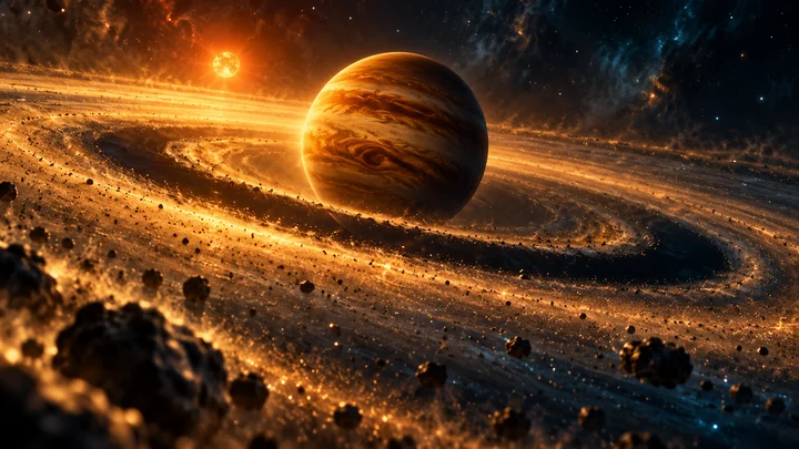 Ilustrace k článku: TWA 7 b: Planetu prozradil prach. Skrývá se v disku ještě další?